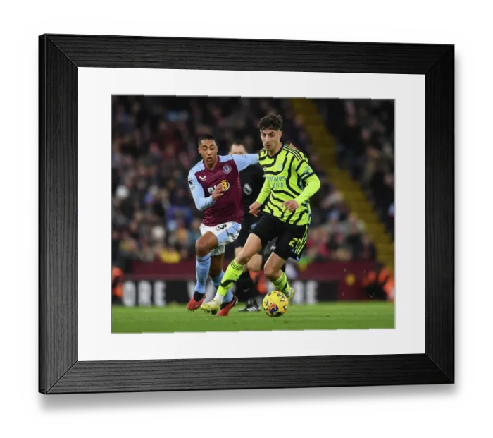Framed Print : Havertz vs Tielemans: Battle in the Midfield - Aston Villa vs Arsenal, Premier League 2023-24