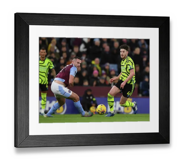 Framed Print : Declan Rice vs. John McGinn: Battle in the Midfield - Aston Villa vs. Arsenal FC, Premier League 2023-24