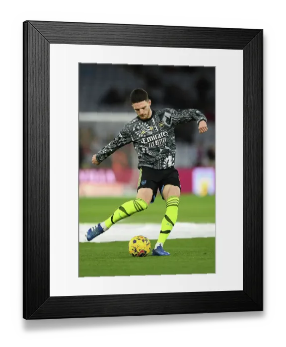 Framed Print : Arsenal's Declan Rice Gears Up for Aston Villa Clash in Premier League (2023-24)