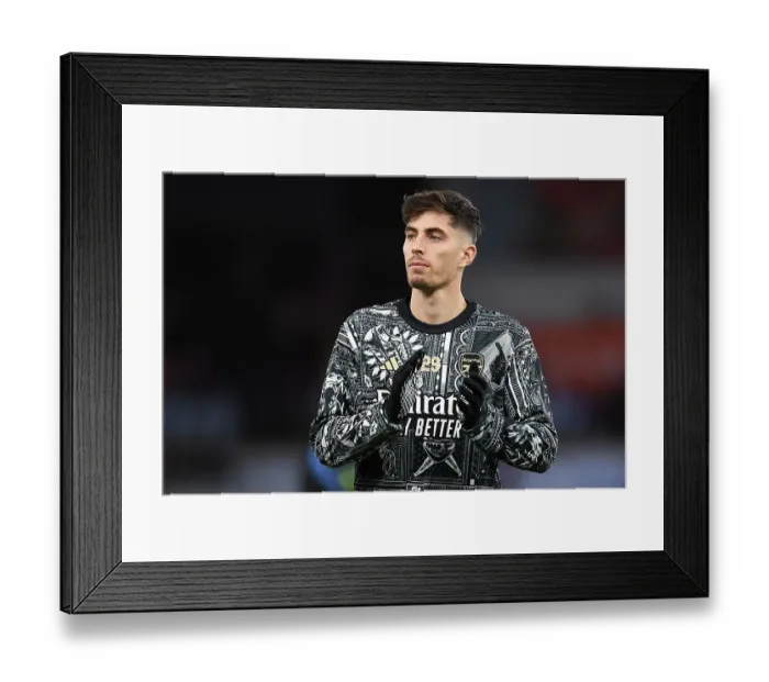 Framed Print : Arsenal's Kai Havertz Applauding Fans before Aston Villa Clash (2023-24)