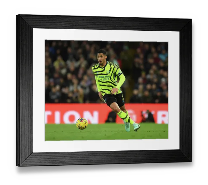 Framed Print : William Saliba in Action: Arsenal vs. Aston Villa, Premier League 2023-24 Framed Print : William Saliba in Action: Arsenal vs. Aston Villa, Premier League 2023-24