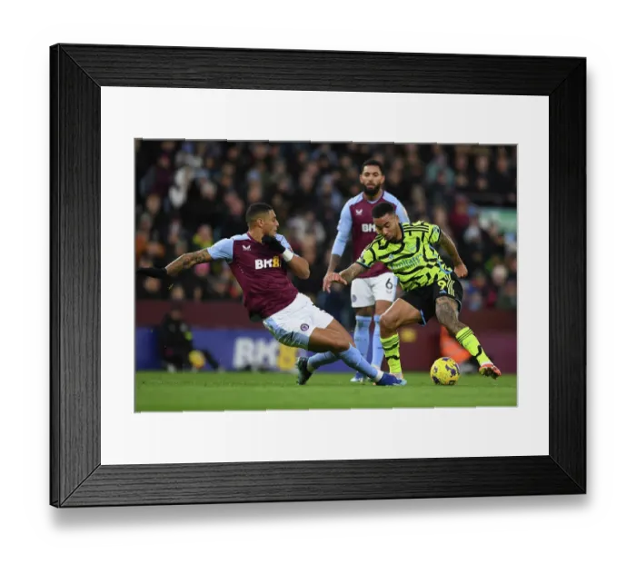Framed Print : Gabriel Jesus vs Diego Carlos: A Battle at Villa Park - Arsenal vs Aston Villa, Premier League 2023-24 Framed Print : Gabriel Jesus vs Diego Carlos: A Battle at Villa Park - Arsenal vs Aston Villa, Premier League 2023-24