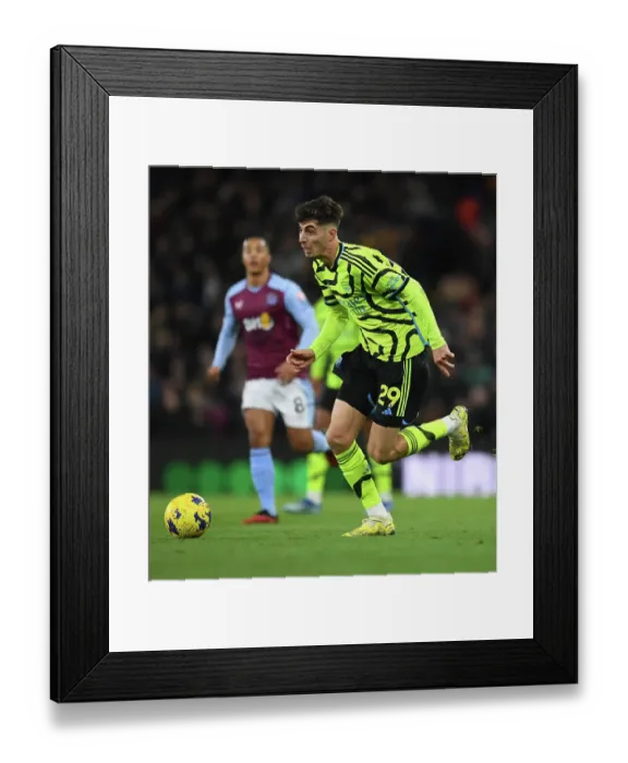 Framed Print : Arsenal's Kai Havertz Shines in Aston Villa vs Arsenal Premier League Clash (2023-24)