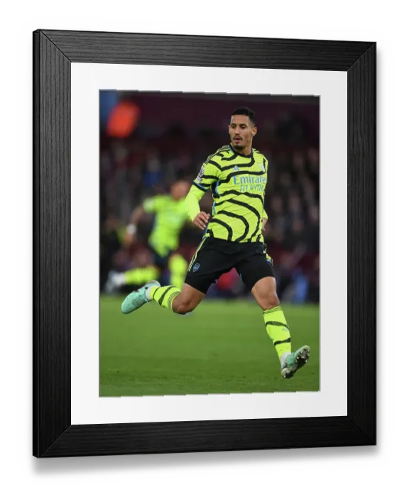 Framed Print : William Saliba in Action: Aston Villa vs. Arsenal, Premier League 2023-24 Framed Print : William Saliba in Action: Aston Villa vs. Arsenal, Premier League 2023-24