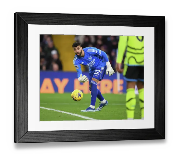 Framed Print : Arsenal's David Raya in Action: Premier League 2023-24 - Aston Villa vs. Arsenal