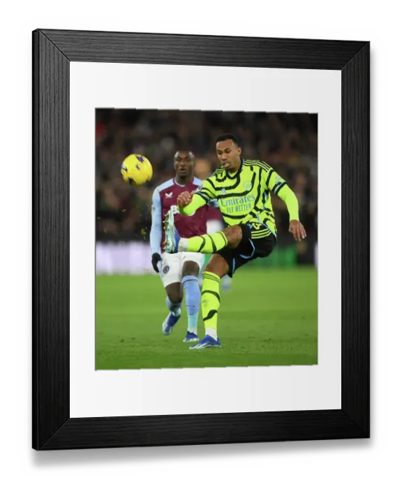 Framed Print : Gabriel Magalhães in Action: Aston Villa vs. Arsenal, Premier League 2023-24