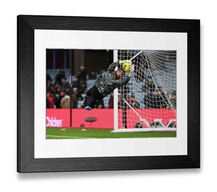 Framed Print : Arsenal's David Raya Gears Up for Aston Villa Clash in Premier League (2023-24)