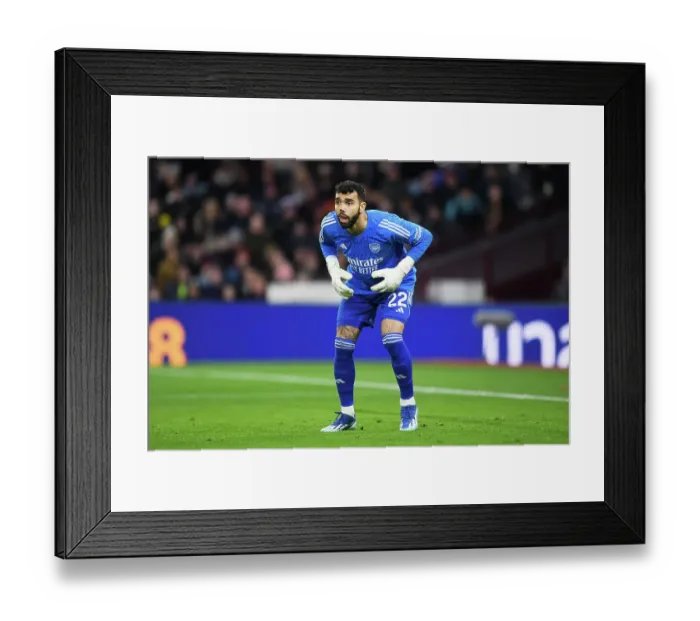 Framed Print : Arsenal's David Raya Focuses Intently During Aston Villa vs Arsenal Premier League Clash (2023-24) Framed Print : Arsenal's David Raya Focuses Intently During Aston Villa vs Arsenal Premier League Clash (2023-24)