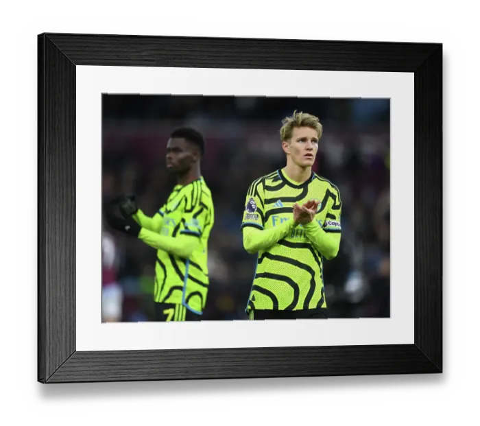 Framed Print : Arsenal's Martin Odegaard Celebrates with Fans after Aston Villa Victory (2023-24) Framed Print : Arsenal's Martin Odegaard Celebrates with Fans after Aston Villa Victory (2023-24)