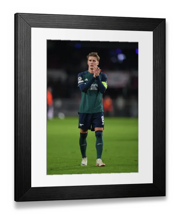 Framed Print : Arsenal's Martin Odegaard Applauding Fans in PSV Eindhoven Victory, UEFA Champions League 2023 / 24 Framed Print : Arsenal's Martin Odegaard Applauding Fans in PSV Eindhoven Victory, UEFA Champions League 2023 / 24
