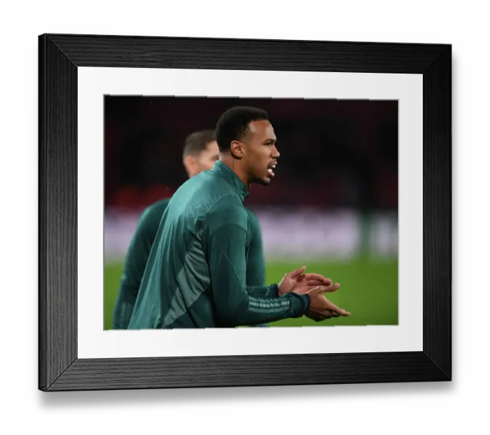 Framed Print : Arsenal's Gabriel Magalhaes Gears Up for PSV Eindhoven Clash in Champions League Group Stage (2023-24) Framed Print : Arsenal's Gabriel Magalhaes Gears Up for PSV Eindhoven Clash in Champions League Group Stage (2023-24)