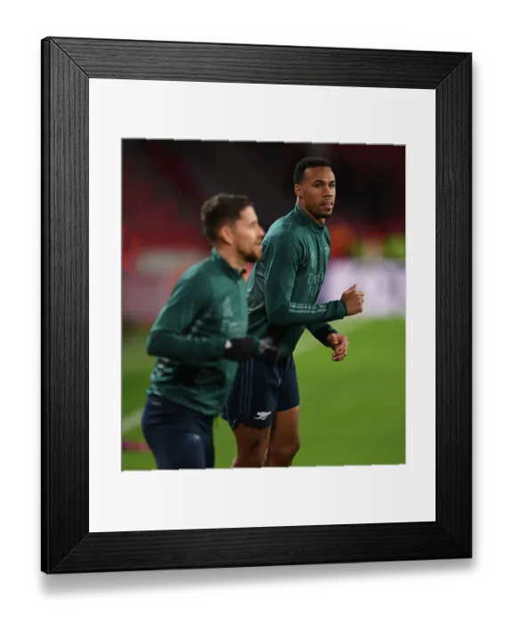 Framed Print : Arsenal's Gabriel Magalhaes Warming Up Ahead of PSV Eindhoven Clash in 2023-24 UEFA Champions League Framed Print : Arsenal's Gabriel Magalhaes Warming Up Ahead of PSV Eindhoven Clash in 2023-24 UEFA Champions League