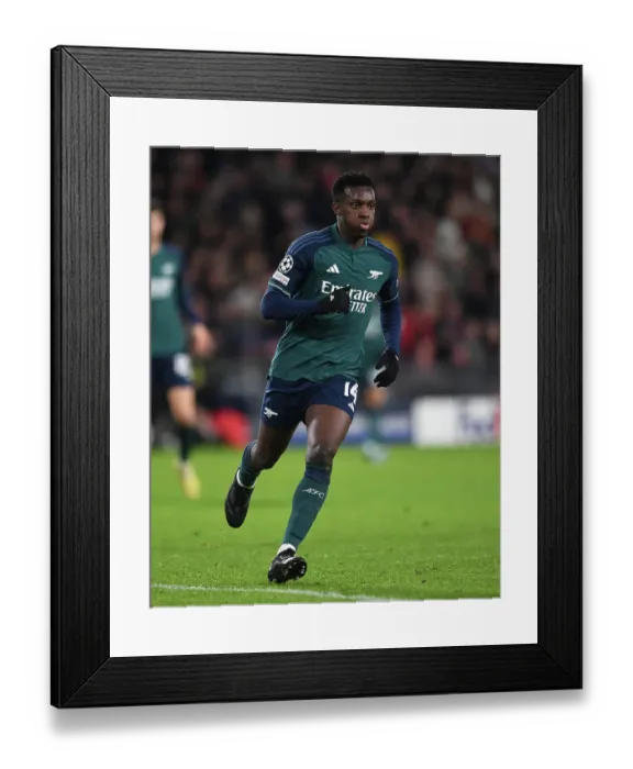 Framed Print : Arsenal's Eddie Nketiah Shines in Champions League Clash Against PSV Eindhoven (PSV v Arsenal 2023-24) Framed Print : Arsenal's Eddie Nketiah Shines in Champions League Clash Against PSV Eindhoven (PSV v Arsenal 2023-24)