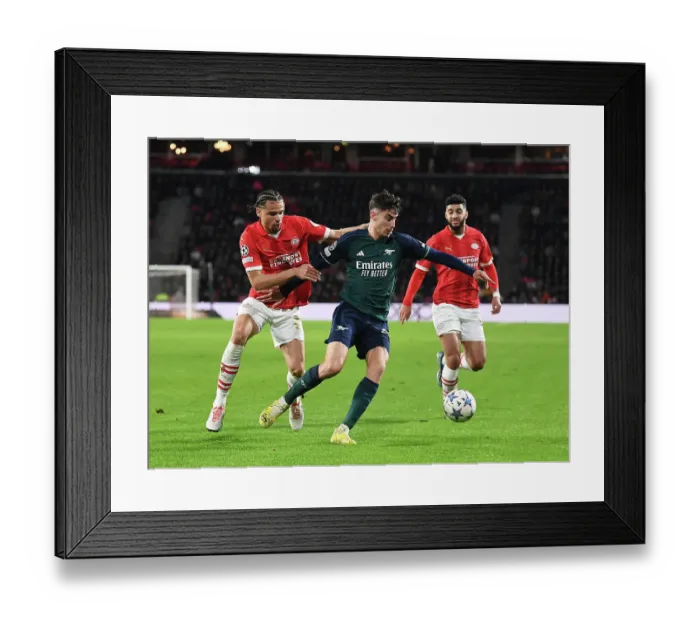 Framed Print : Champions League Showdown: Arsenal vs. PSV Eindhoven - Battle for Group B Supremacy Framed Print : Champions League Showdown: Arsenal vs. PSV Eindhoven - Battle for Group B Supremacy