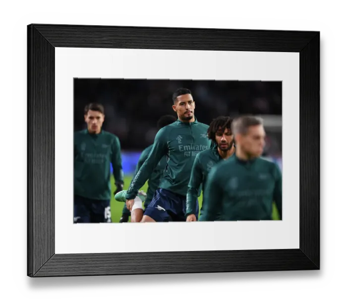 Framed Print : William Saliba Gears Up: Arsenal's Star Defender Readies for PSV Eindhoven Showdown in the 2023 / 24 UEFA Champions League Framed Print : William Saliba Gears Up: Arsenal's Star Defender Readies for PSV Eindhoven Showdown in the 2023 / 24 UEFA Champions League