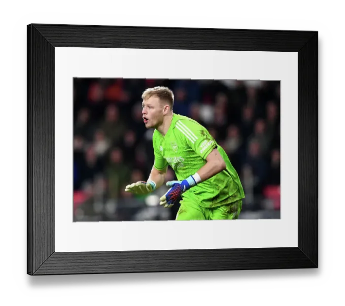 Framed Print : Arsenal's Ramsdale Stands Firm: Unyielding Performance in PSV Eindhoven's Champions League Showdown Framed Print : Arsenal's Ramsdale Stands Firm: Unyielding Performance in PSV Eindhoven's Champions League Showdown