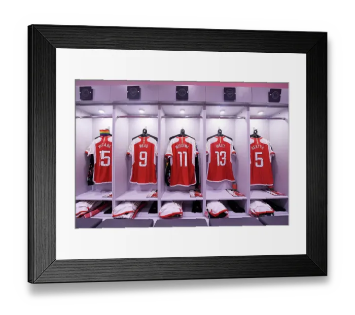 Framed Print : Exclusive: A Peek into Arsenal Women's Dressing Room Before the Conti Cup Clash against Tottenham Hotspur (2023-24)
