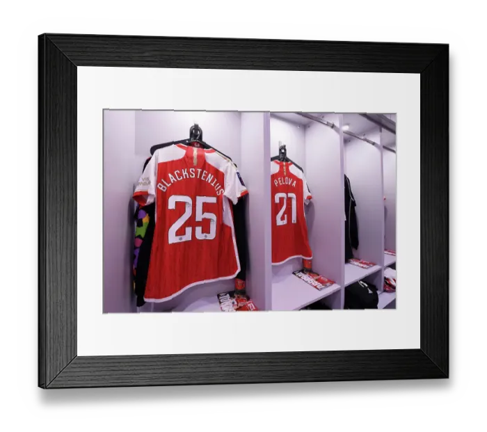 Framed Print : Arsenal Women: Stina Blackstenius and Victoria Pelova Prepare for FA WSL Cup Clash against Tottenham Hotspur