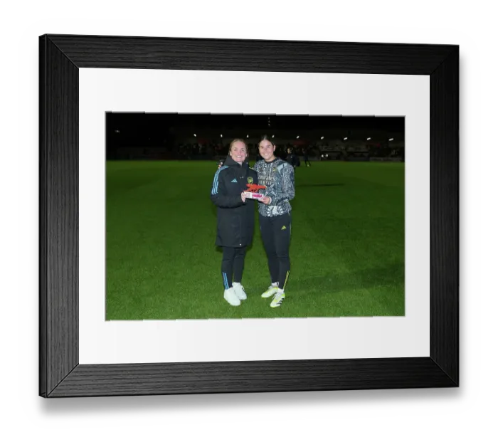 Framed Print : Arsenal's Kyra Cooney-Cross Receives November Player of the Month Award Ahead of Arsenal Women vs. Tottenham Hotspur in FA Women's Continental Tyres League Cup