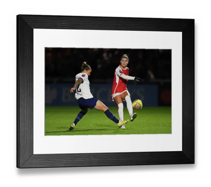 Framed Print : Intense Rivalry: Arsenal vs. Tottenham Women's Clash in FA WSL Cup at Meadow Park Framed Print : Intense Rivalry: Arsenal vs. Tottenham Women's Clash in FA WSL Cup at Meadow Park