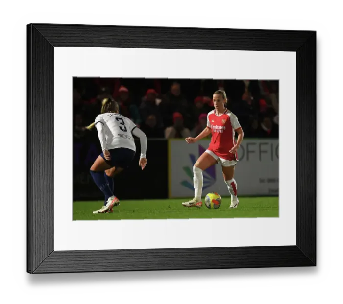 Framed Print : Battle of Stars: Mead vs. Zadorsky in the FA Women's Continental Tyres League Cup Clash between Arsenal and Tottenham