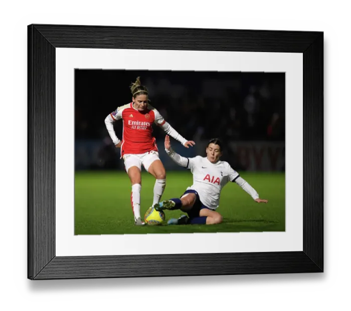 Framed Print : Arsenal vs. Tottenham Women's Clash: Lacasse vs. James - FA WSL Cup Showdown