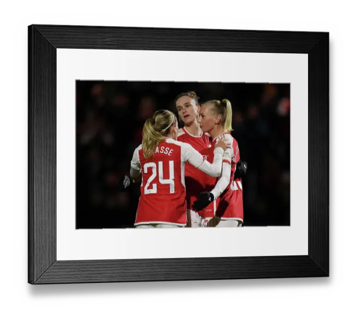 Framed Print : Arsenal Women Celebrate Stina Blackstenius's Goal Against Tottenham Hotspur in FA WSL Cup Framed Print : Arsenal Women Celebrate Stina Blackstenius's Goal Against Tottenham Hotspur in FA WSL Cup