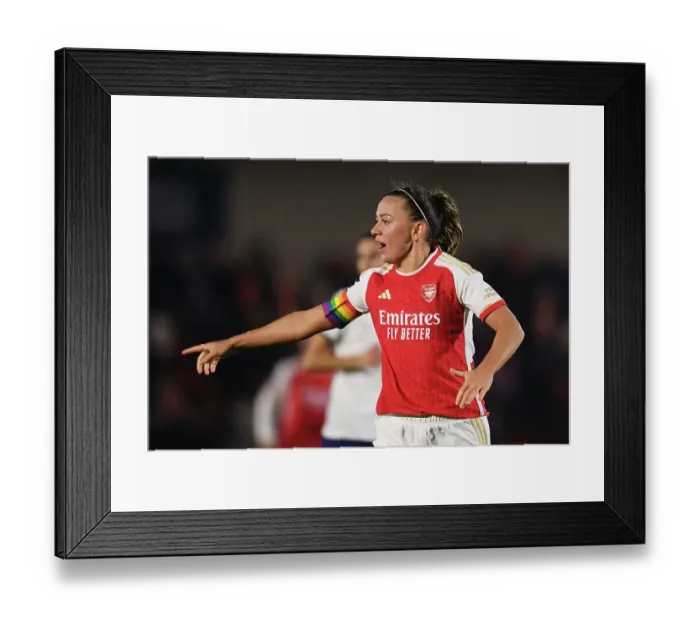 Framed Print : Katie McCabe Leads Arsenal Women's Team Instructions Against Tottenham Hotspur in FA WSL Cup Clash
