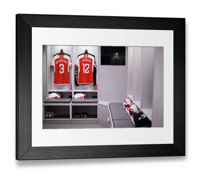 Framed Print : Arsenal Women vs. Tottenham Hotspur Women: Pre-Match Focus - Arsenal Dressing Room: Ready for Battle Framed Print : Arsenal Women vs. Tottenham Hotspur Women: Pre-Match Focus - Arsenal Dressing Room: Ready for Battle