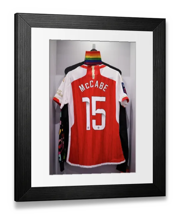 Framed Print : Arsenal Women Lead Out with Rainbow Armband in Conti Cup Clash vs. Tottenham Hotspur