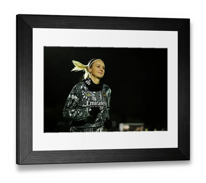 Framed Print : Arsenal Women vs. Tottenham Hotspur Women: Pre-Match Warm-Up in FA WSL Cup (2023-24)
