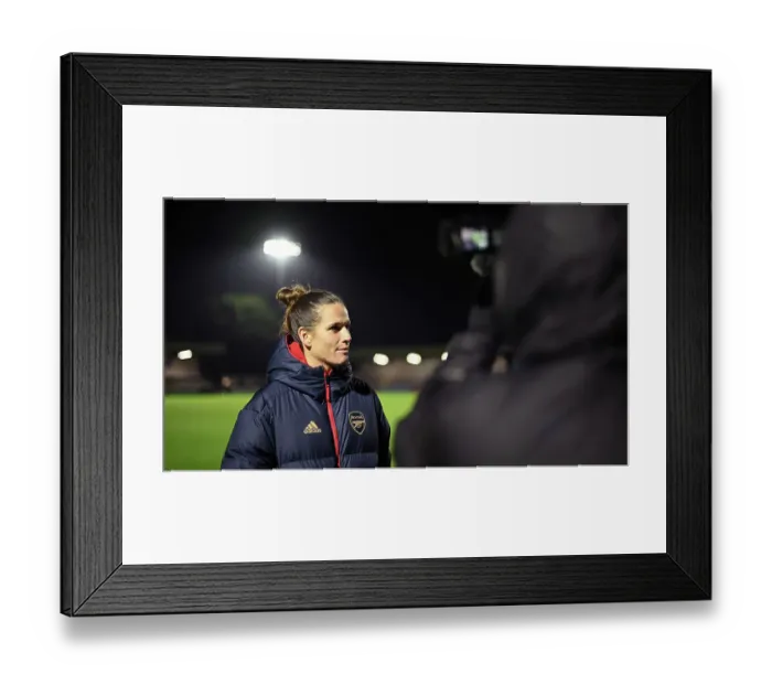 Framed Print : Arsenal's Laia Codina Reflects After Hard-Fought Arsenal Women vs. Tottenham Hotspur Women Conti Cup Match