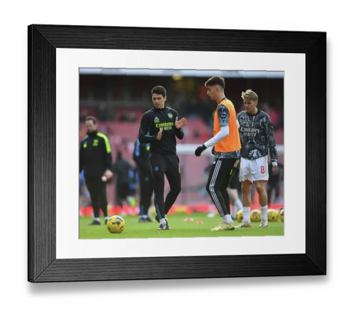 Framed Print : Arsenal Coach Carlos Cuesta Before Arsenal v Brighton & Hove Albion, Premier League 2023-24