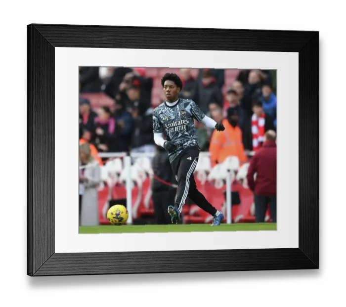 Framed Print : Arsenal FC: Myles Lewis-Skelly's Pre-Match Routine vs Brighton & Hove Albion (2023-24) Framed Print : Arsenal FC: Myles Lewis-Skelly's Pre-Match Routine vs Brighton & Hove Albion (2023-24)