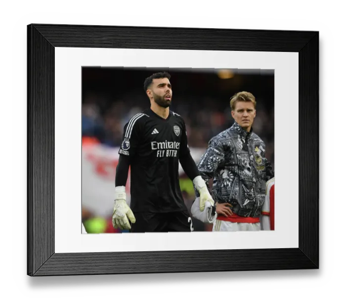 Framed Print : Arsenal's David Raya Ready for Premier League Battle Against Brighton & Hove Albion (2023-24)