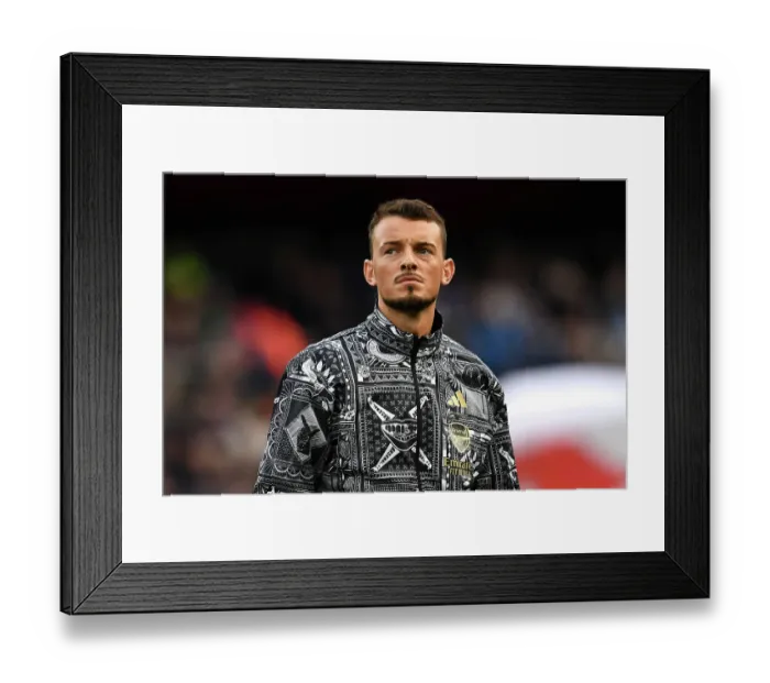 Framed Print : Arsenal vs Brighton & Hove Albion: Ben White's Pre-Match Line-Up (2023-24) Framed Print : Arsenal vs Brighton & Hove Albion: Ben White's Pre-Match Line-Up (2023-24)