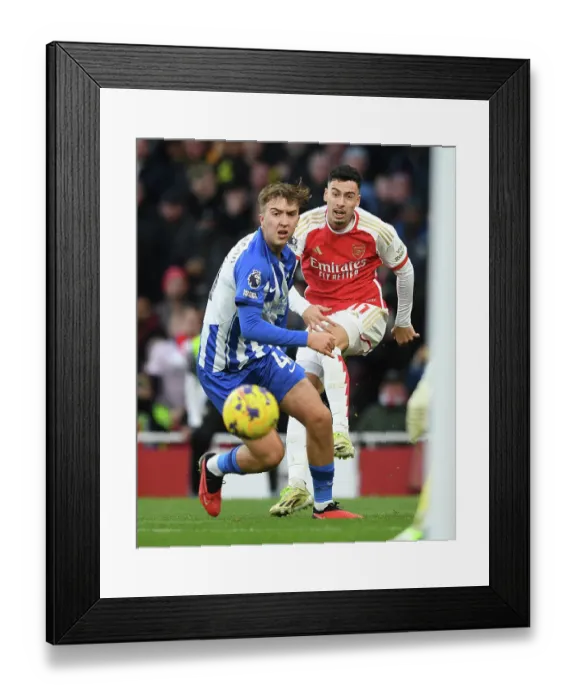Framed Print : Arsenal's Martinelli Clashes with Hinshelwood in Intense Premier League Battle (2023-24) Framed Print : Arsenal's Martinelli Clashes with Hinshelwood in Intense Premier League Battle (2023-24)