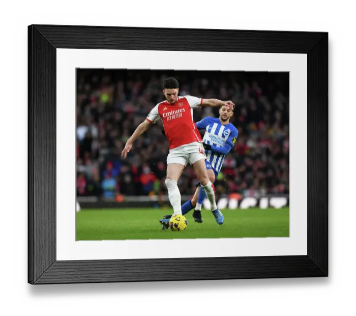 Framed Print : Arsenal vs Brighton: Declan Rice Clash in the 2023-24 Premier League Framed Print : Arsenal vs Brighton: Declan Rice Clash in the 2023-24 Premier League