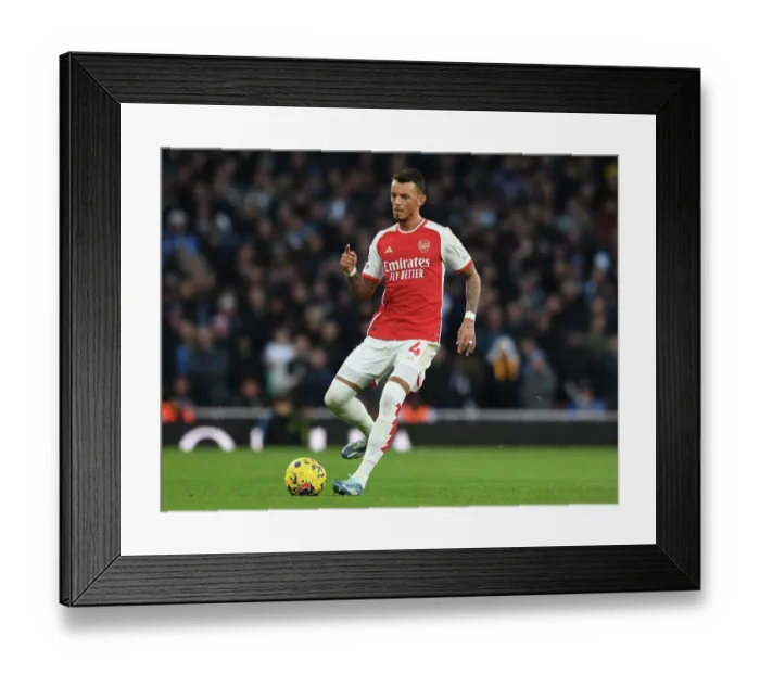 Framed Print : Arsenal's Ben White in Action: Premier League 2023-24 - Arsenal vs. Brighton & Hove Albion