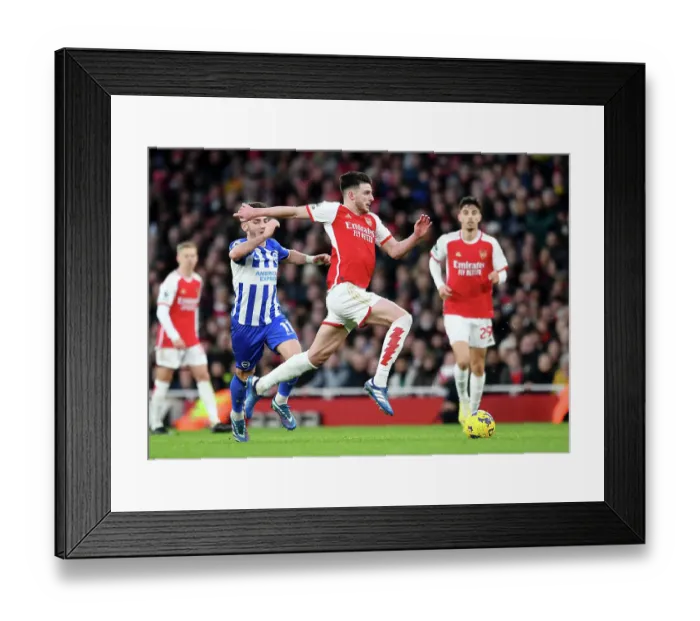 Framed Print : Arsenal's Declan Rice Scores Thriller Against Brighton in 2023-24 Premier League Framed Print : Arsenal's Declan Rice Scores Thriller Against Brighton in 2023-24 Premier League