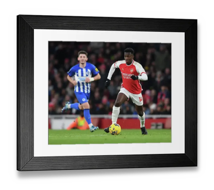 Framed Print : Arsenal's Eddie Nketiah Shines in Premier League Clash Against Brighton & Hove Albion (2023-24)