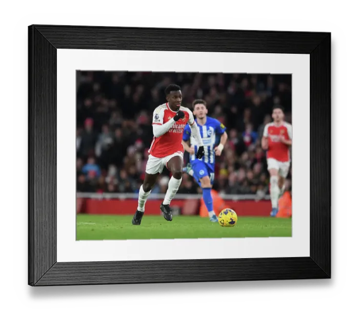 Framed Print : Arsenal's Eddie Nketiah in Action against Brighton & Hove Albion, Premier League 2023-24