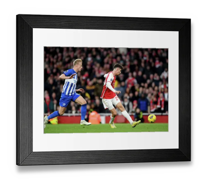 Framed Print : Arsenal's Kai Havertz Scores Second Goal in 2023-24 Premier League: Arsenal v Brighton & Hove Albion
