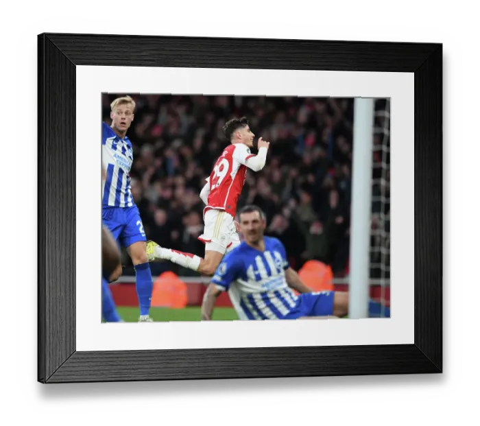 Framed Print : Arsenal's Kai Havertz Scores Second Goal Against Brighton & Hove Albion in 2023-24 Premier League Framed Print : Arsenal's Kai Havertz Scores Second Goal Against Brighton & Hove Albion in 2023-24 Premier League