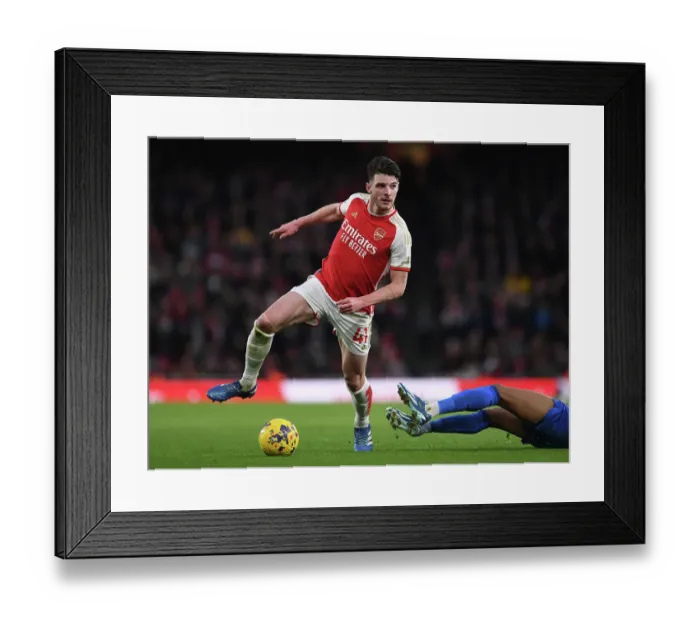 Framed Print : Declan Rice in Action: Arsenal vs Brighton & Hove Albion, Premier League 2023-24