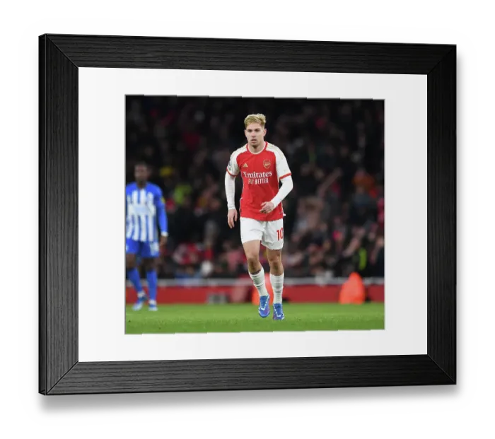 Framed Print : Arsenal's Emile Smith Rowe Shines in Premier League Clash Against Brighton & Hove Albion (2023-24)
