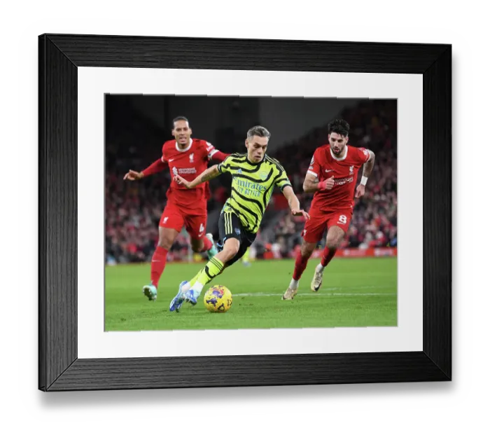 Framed Print : Trossard vs. Szoboszlai: Igniting the Premier League Rivalry at Anfield (2023-24)