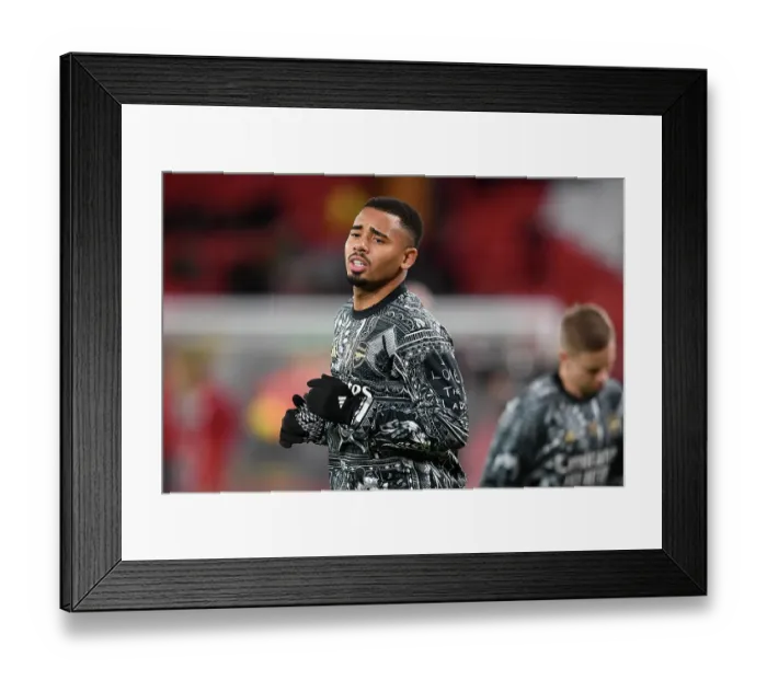 Framed Print : Gabriel Jesus Prepares for Liverpool vs Arsenal Clash (Premier League 2023-24) Framed Print : Gabriel Jesus Prepares for Liverpool vs Arsenal Clash (Premier League 2023-24)