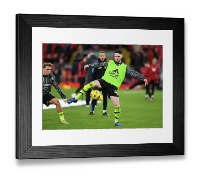 Framed Print : Declan Rice: Arsenal's Midfield Maestro Readies for Liverpool Showdown Framed Print : Declan Rice: Arsenal's Midfield Maestro Readies for Liverpool Showdown