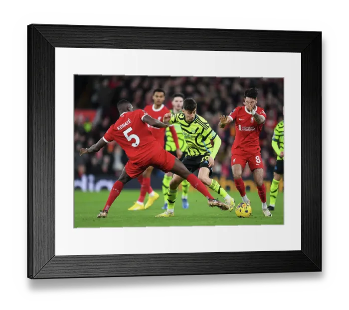 Framed Print : Clash at Anfield: Havertz vs. Konate & Szoboszlai - Liverpool vs. Arsenal, 2023-24 Premier League Framed Print : Clash at Anfield: Havertz vs. Konate & Szoboszlai - Liverpool vs. Arsenal, 2023-24 Premier League